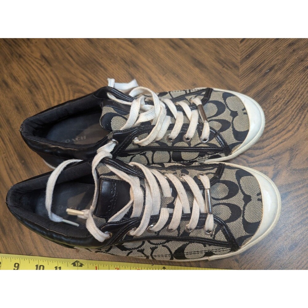 Coach Francesca Womens Size 10B Shoes Black Gray Fashion Low Top Sneakers